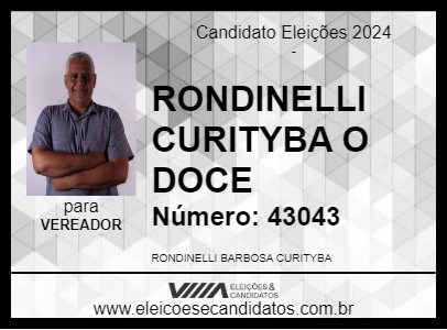 Candidato RONDINELLI CURITYBA O DOCE 2024 - PATY DO ALFERES - Eleições