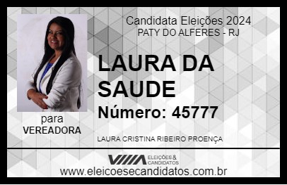 Candidato LAURA DA SAUDE 2024 - PATY DO ALFERES - Eleições