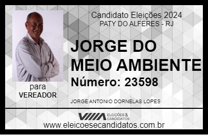 Candidato JORGE DO MEIO AMBIENTE 2024 - PATY DO ALFERES - Eleições