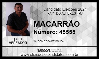 Candidato MACARRÃO 2024 - PATY DO ALFERES - Eleições