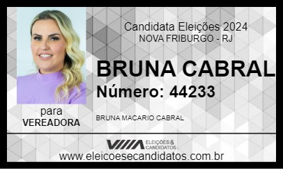 Candidato BRUNA CABRAL 2024 - NOVA FRIBURGO - Eleições