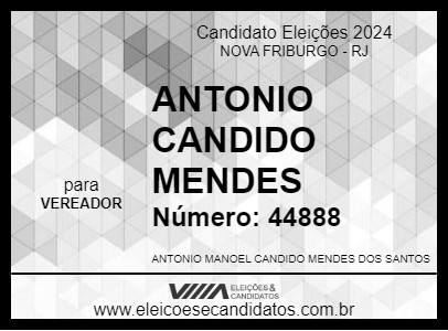 Candidato ANTONIO CANDIDO MENDES 2024 - NOVA FRIBURGO - Eleições