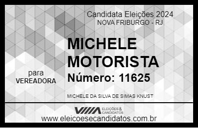 Candidato MICHELE MOTORISTA 2024 - NOVA FRIBURGO - Eleições