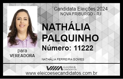 Candidato NATHÁLIA PALQUINHO 2024 - NOVA FRIBURGO - Eleições