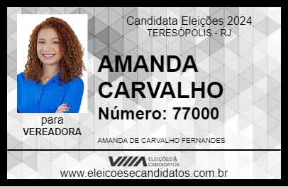 Candidato AMANDA CARVALHO 2024 - TERESÓPOLIS - Eleições