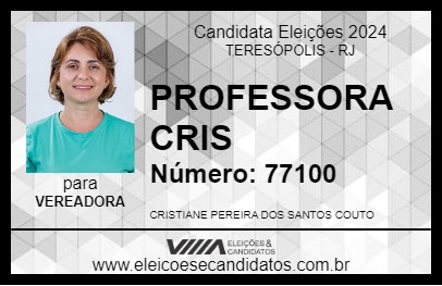 Candidato PROFESSORA CRIS 2024 - TERESÓPOLIS - Eleições