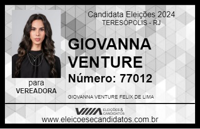 Candidato GIOVANNA VENTURE 2024 - TERESÓPOLIS - Eleições