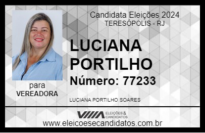 Candidato LUCIANA PORTILHO 2024 - TERESÓPOLIS - Eleições