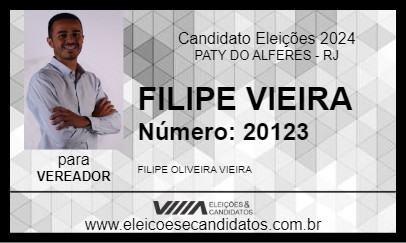 Candidato FILIPE VIEIRA 2024 - PATY DO ALFERES - Eleições