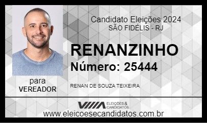 Candidato RENANZINHO 2024 - SÃO FIDÉLIS - Eleições