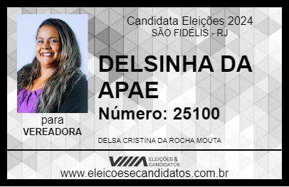 Candidato DELSINHA DA APAE 2024 - SÃO FIDÉLIS - Eleições