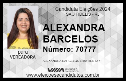 Candidato ALEXANDRA BARCELOS 2024 - SÃO FIDÉLIS - Eleições