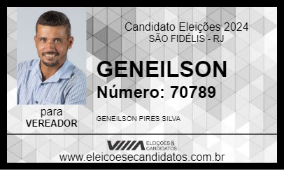 Candidato GENEILSON PIRES 2024 - SÃO FIDÉLIS - Eleições