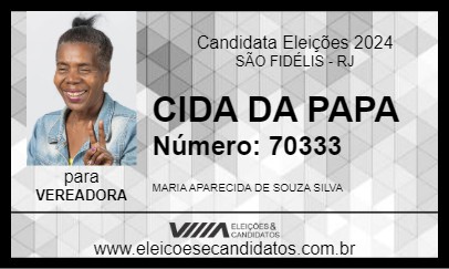 Candidato CIDA DA PAPA 2024 - SÃO FIDÉLIS - Eleições