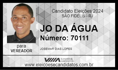 Candidato JO DA ÁGUA 2024 - SÃO FIDÉLIS - Eleições