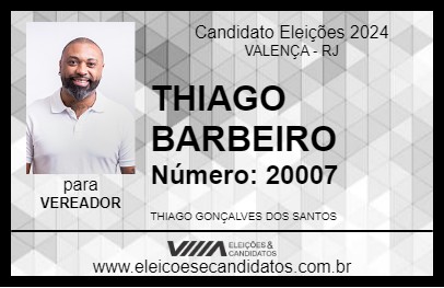 Candidato THIAGO BARBEIRO 2024 - VALENÇA - Eleições