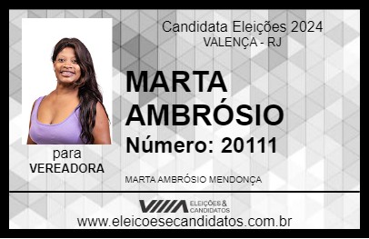 Candidato MARTA AMBRÓSIO 2024 - VALENÇA - Eleições