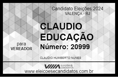 Candidato CLAUDIO EDUCAÇÃO 2024 - VALENÇA - Eleições