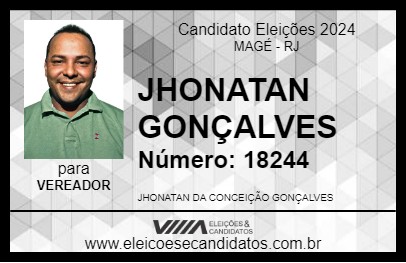 Candidato JHONATAN GONÇALVES 2024 - MAGÉ - Eleições