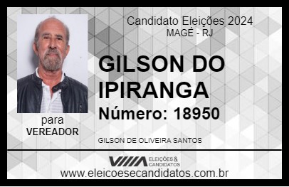 Candidato GILSON DO IPIRANGA 2024 - MAGÉ - Eleições