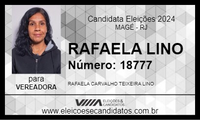 Candidato RAFAELA LINO 2024 - MAGÉ - Eleições