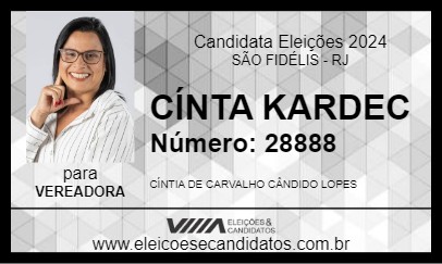 Candidato CÍNTA KARDEC 2024 - SÃO FIDÉLIS - Eleições