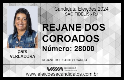 Candidato REJANE DOS COROADOS 2024 - SÃO FIDÉLIS - Eleições