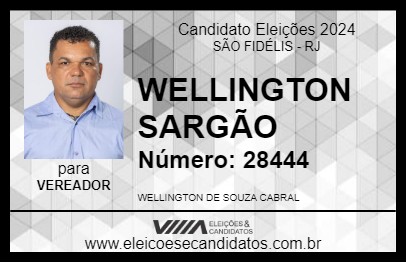 Candidato WELLINGTON SARGÃO 2024 - SÃO FIDÉLIS - Eleições