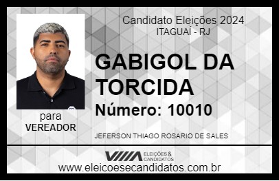 Candidato GABIGOL DA TORCIDA 2024 - ITAGUAÍ - Eleições