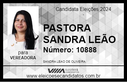 Candidato PASTORA SANDRA LEÃO 2024 - ITAGUAÍ - Eleições