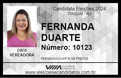 Candidato FERNANDA DUARTE 2024 - ITAGUAÍ - Eleições