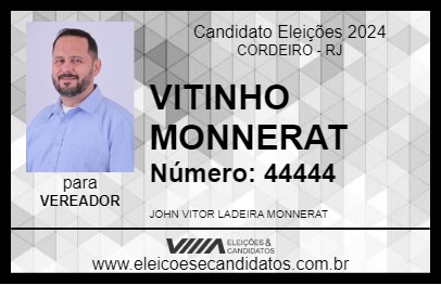 Candidato VITINHO MONNERAT 2024 - CORDEIRO - Eleições