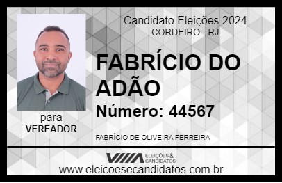 Candidato FABRÍCIO DO ADÃO  2024 - CORDEIRO - Eleições