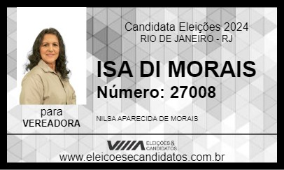 Candidato ISA DI MORAIS 2024 - RIO DE JANEIRO - Eleições