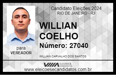 Candidato WILLIAN COELHO 2024 - RIO DE JANEIRO - Eleições