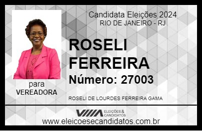 Candidato ROSELI FERREIRA 2024 - RIO DE JANEIRO - Eleições