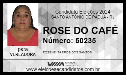 Candidato ROSE DO CAFÉ 2024 - SANTO ANTÔNIO DE PÁDUA - Eleições