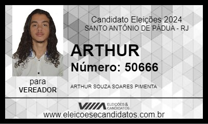 Candidato ARTHUR 2024 - SANTO ANTÔNIO DE PÁDUA - Eleições