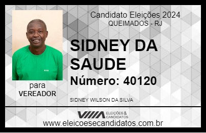 Candidato SIDNEY DA SAUDE 2024 - QUEIMADOS - Eleições