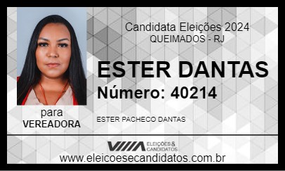 Candidato ESTER DANTAS 2024 - QUEIMADOS - Eleições