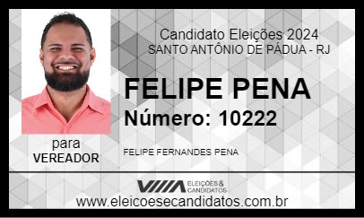 Candidato FELIPE PENA 2024 - SANTO ANTÔNIO DE PÁDUA - Eleições