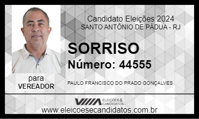 Candidato SORRISO 2024 - SANTO ANTÔNIO DE PÁDUA - Eleições