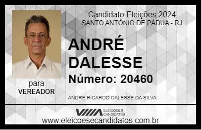 Candidato ANDRÉ DALESSE 2024 - SANTO ANTÔNIO DE PÁDUA - Eleições