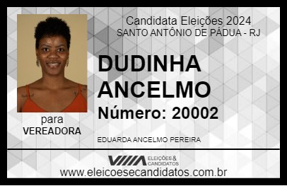 Candidato DUDINHA ANCELMO 2024 - SANTO ANTÔNIO DE PÁDUA - Eleições