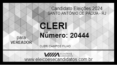 Candidato CLERI 2024 - SANTO ANTÔNIO DE PÁDUA - Eleições