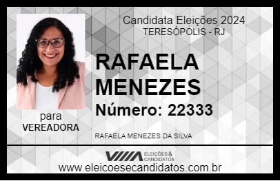 Candidato RAFAELA MENEZES 2024 - TERESÓPOLIS - Eleições