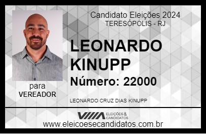 Candidato LEONARDO KINUPP 2024 - TERESÓPOLIS - Eleições