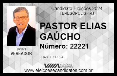 Candidato PASTOR ELIAS GAÚCHO 2024 - TERESÓPOLIS - Eleições