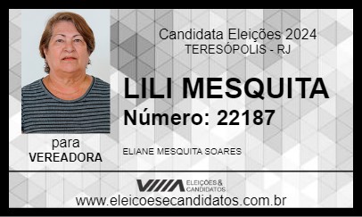 Candidato LILI MESQUITA 2024 - TERESÓPOLIS - Eleições