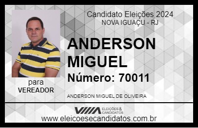 Candidato ANDERSON MIGUEL 2024 - NOVA IGUAÇU - Eleições